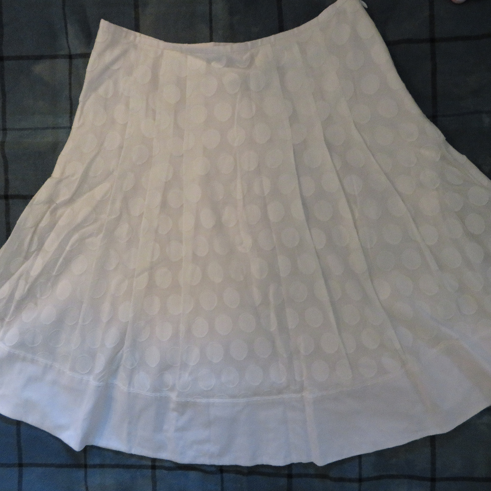 Worth Flared, Pleated Skirt, White, Size 4